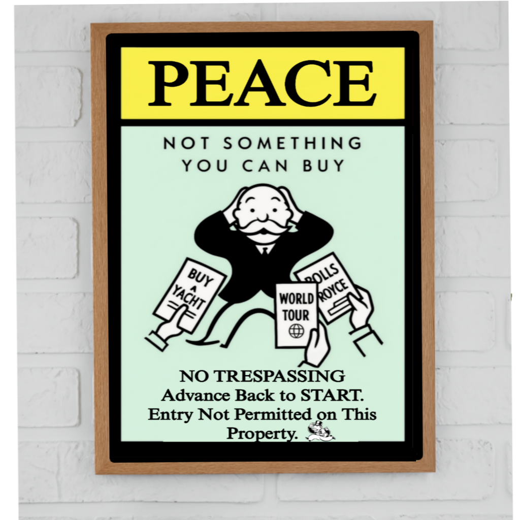 Peace Not Something You Can Buy Sign – Laminated No Trespassing Sign | Wealth Humor Property Sign | Front Door Warning Decor 13x