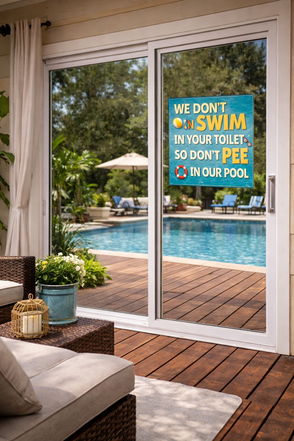 Funny Pool Sign Don’t Pee In Pool Humor Pool Rules Sign 13x19 Laminated Backyard Pool Decor Summer Sign