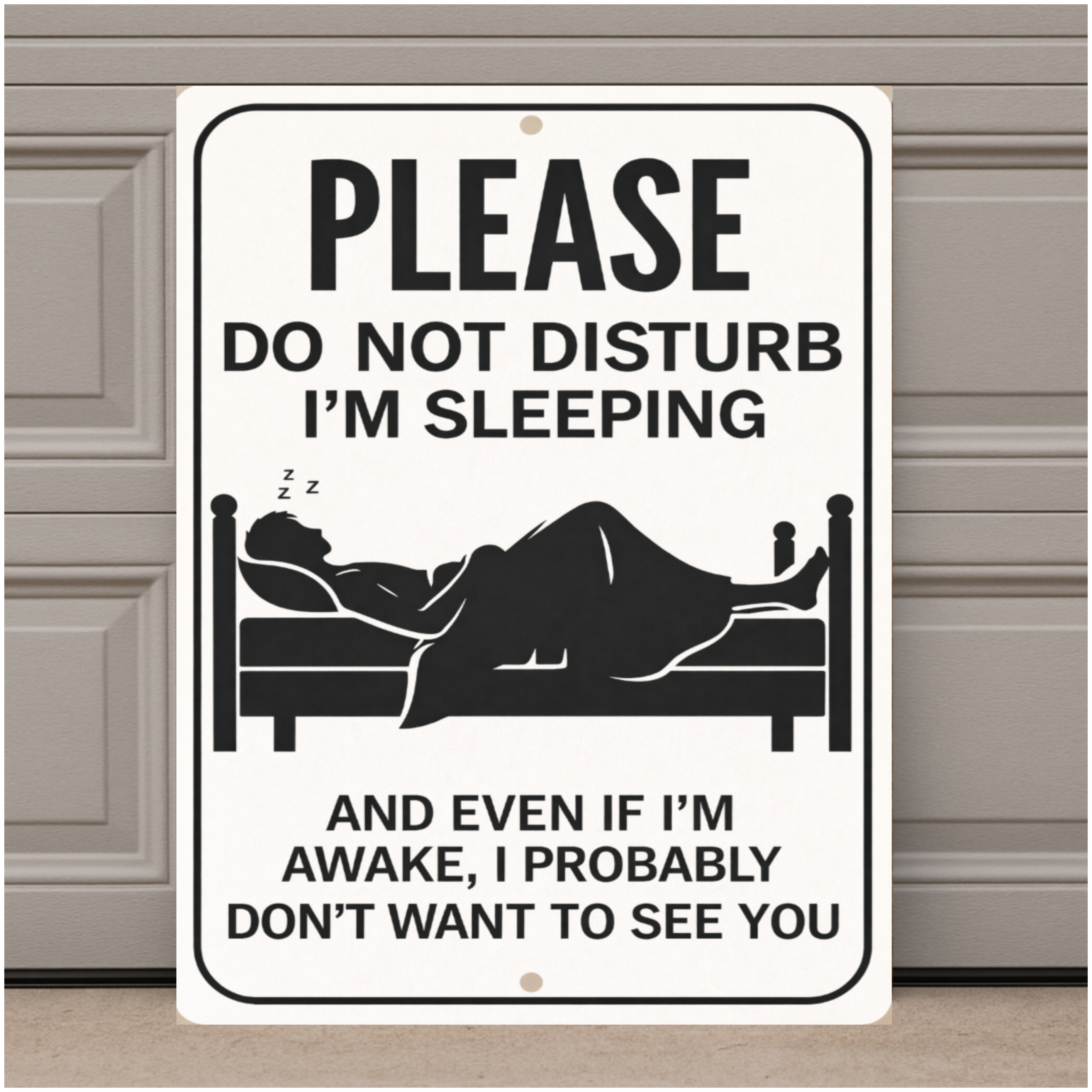 Please Do Not Disturb I’m Sleeping Sign – Funny Door Warning Sign | Home Privacy Decor 13x19in Laminated Print