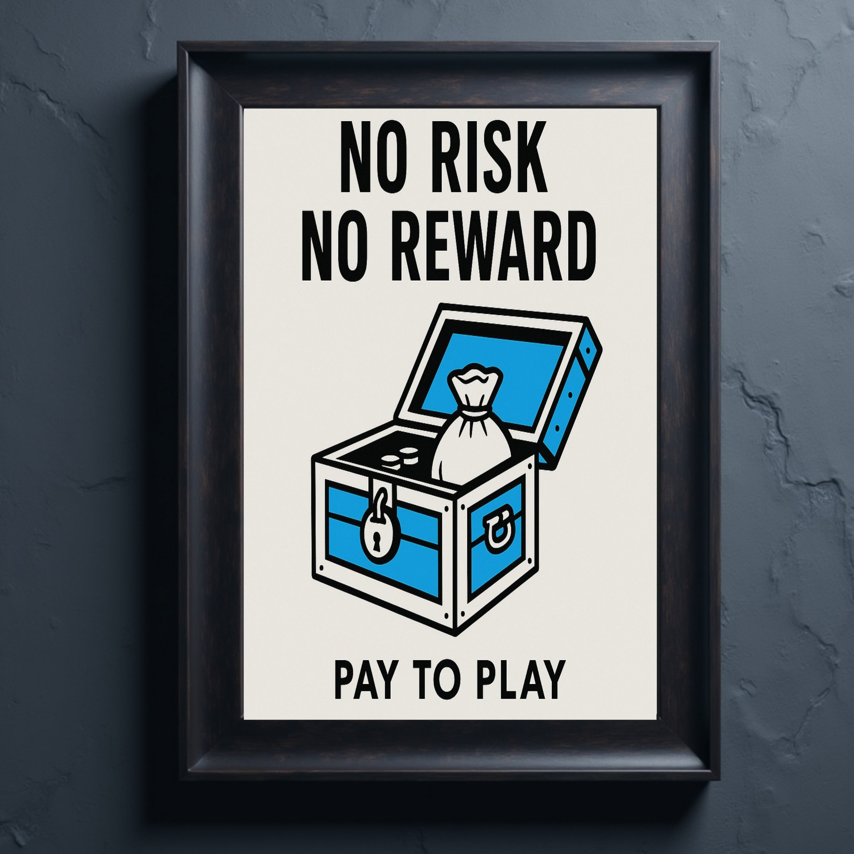 No Risk No Reward Motivational Poster – Entrepreneur Mindset Wall Art | 13x19 Laminated Print