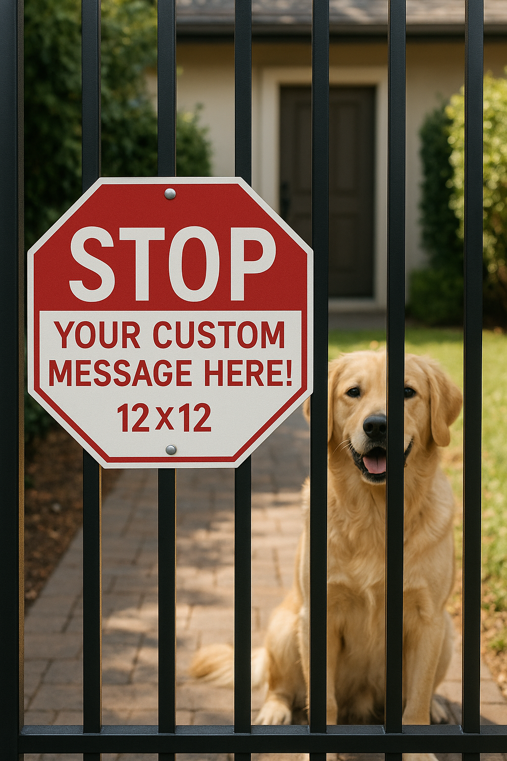 Custom Stop Sign – Personalized Warning Sign | Add Your Own Message | 12x12 Custom Property Sign