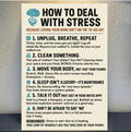 How To Deal With Stress Poster 13x19 Laminated Mental Health Wall Art Motivational Self Care Sign Anxiety Relief Decor Office Home
