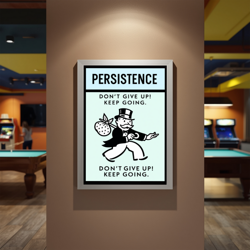Persistence Motivational Poster – Don’t Give Up Keep Going | Success Mindset Wall Art 13x19in
