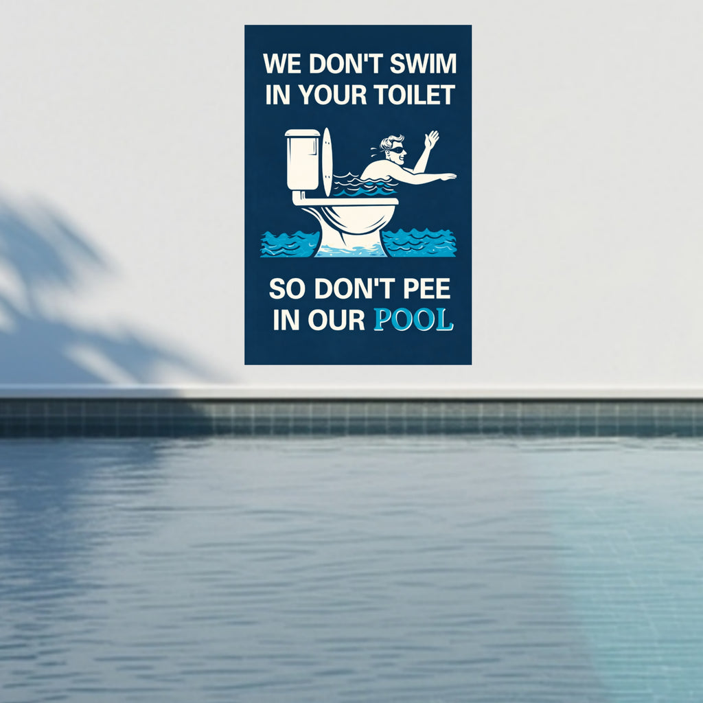 Funny Pool Sign Don’t Pee In Pool Humor Pool Decor 13x19 Laminated Pool Rules Sign Backyard Pool Humor Sign