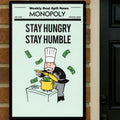 Stay Hungry Stay Humble Motivational Poster – 13x19 Laminated Success Mindset Wall Art