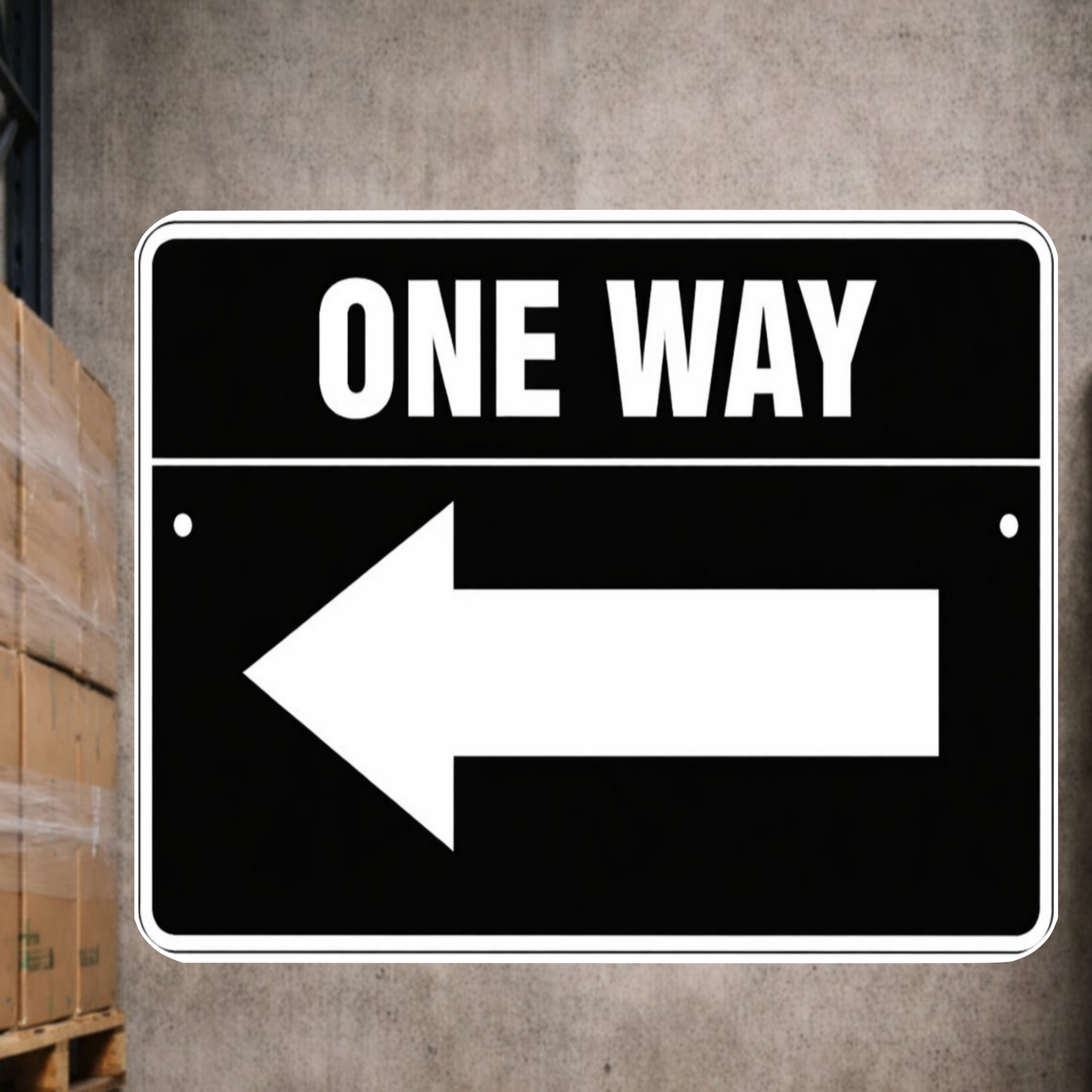 One Way Left Arrow Sign 12x12 – Directional Traffic Sign, Driveway Garage Business Sign, Laminated Aluminum Backing Weather Resistant