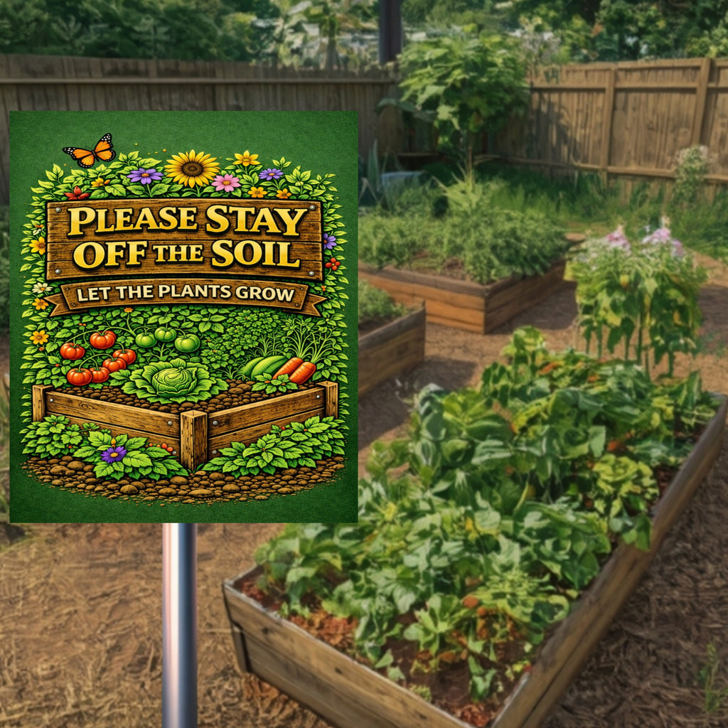 Stay Off The Soil Garden Sign Protect Plants Yard Sign 13x19 Laminated Outdoor Garden Decor Vegetable Garden Warning
