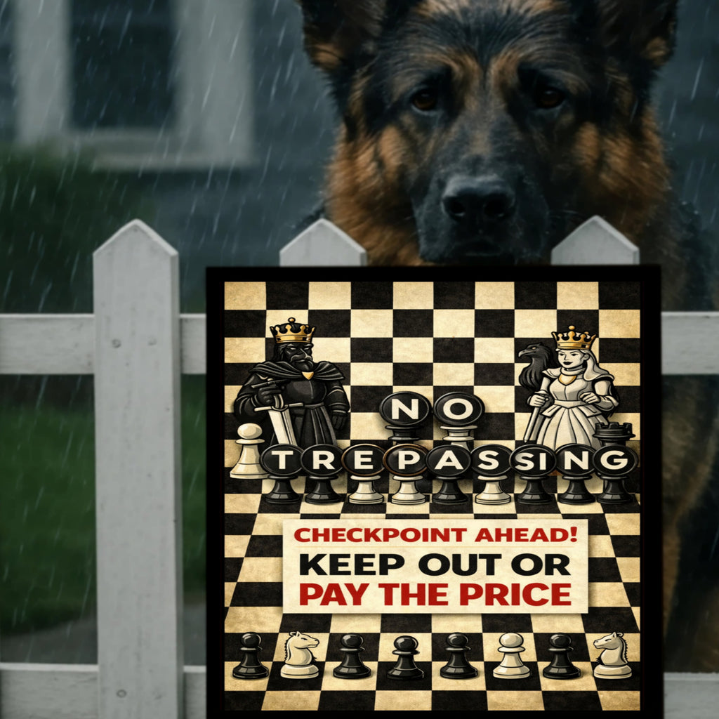 No Trespassing Chess Sign Keep Out Or Pay The Price 13x19 Laminated Warning Sign Unique Strategy Design Home Security Decor