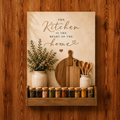 Handmade Kitchen Spice Rack Decor 13x19in Laminated Real Wood Wall Art Farmhouse Kitchen Organizer Personalized Name Sign