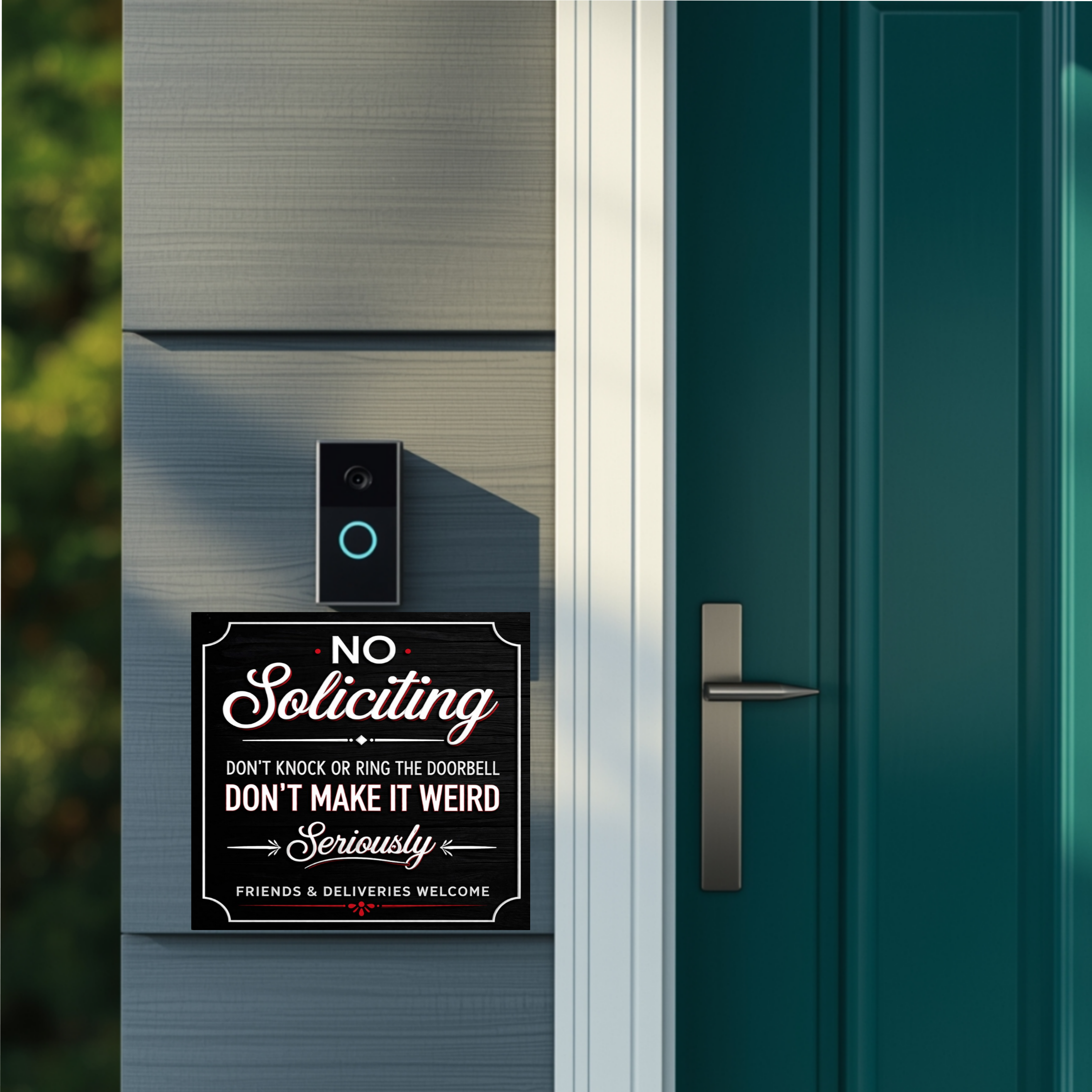 Modern No Soliciting Door Sign Funny Stylish Home Decor Front Door Statement Sign 6X9IN