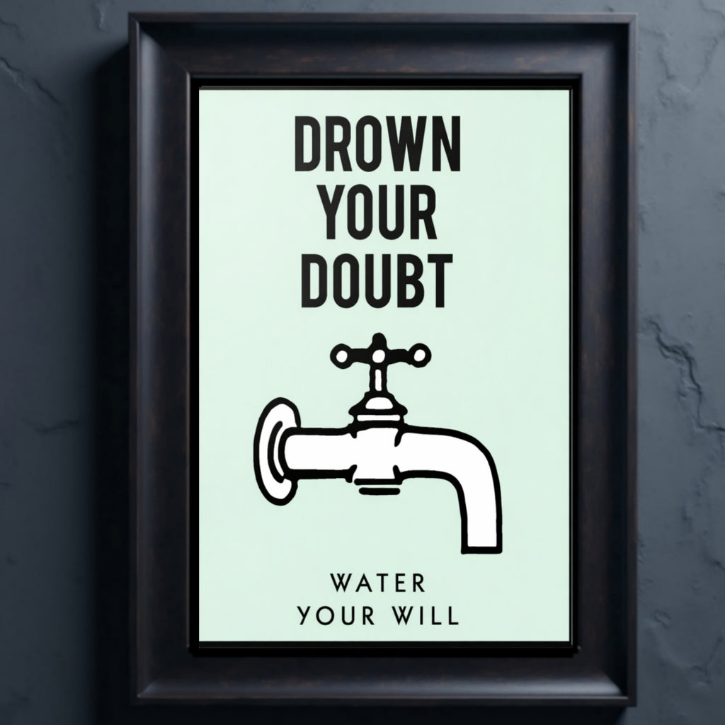 Drown Your Doubt Wall Art – Motivational Success 13x19in Laminated Print| Entrepreneur Mindset Decor | Office Inspiration Sign