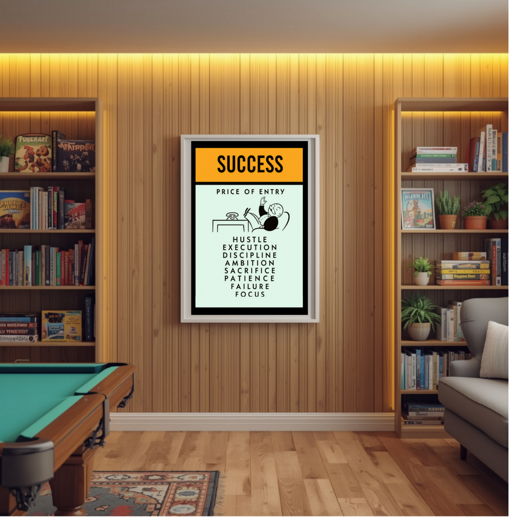 Success Poster – Price of Entry Motivational Wall Art | Hustle Discipline Focus Decor 13x19in