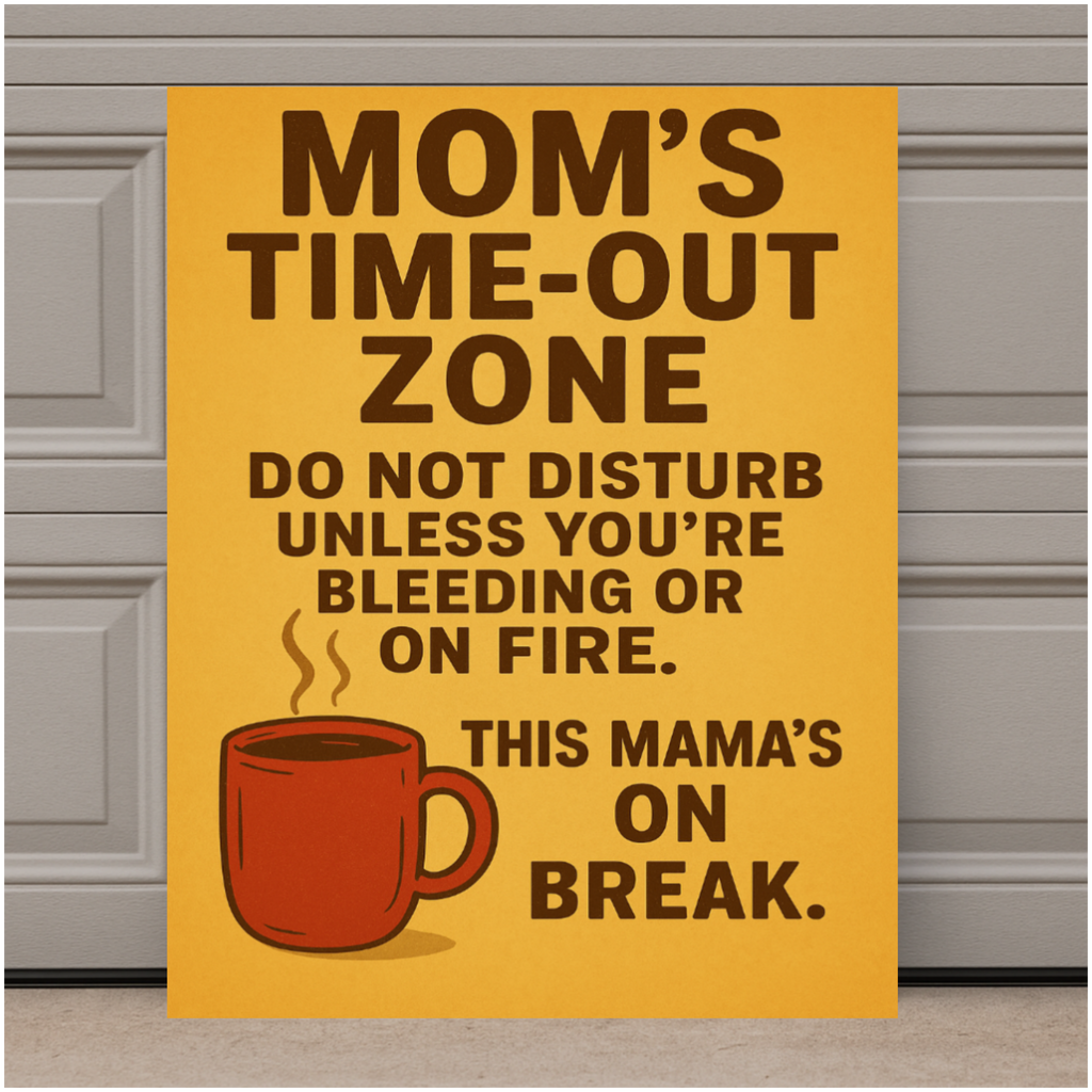 Mom's Time-Out Zone Sign | 13x19 Laminated Print | Funny Mom Wall Decor | Weather Resistant Home Sign | Gift for Moms