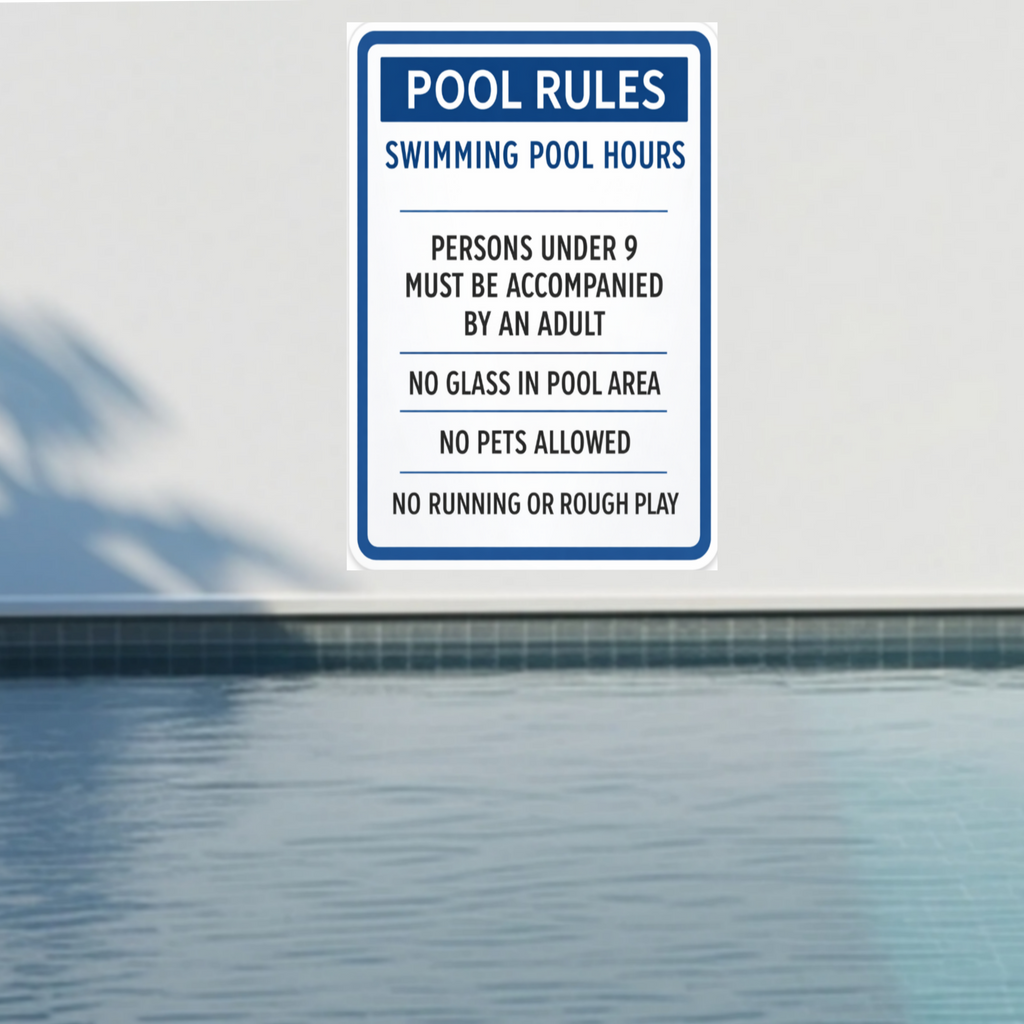 Pool Rules Sign Swimming Pool Safety Poster 13x19 Laminated Pool Area Rules Sign Outdoor Backyard Pool Decor