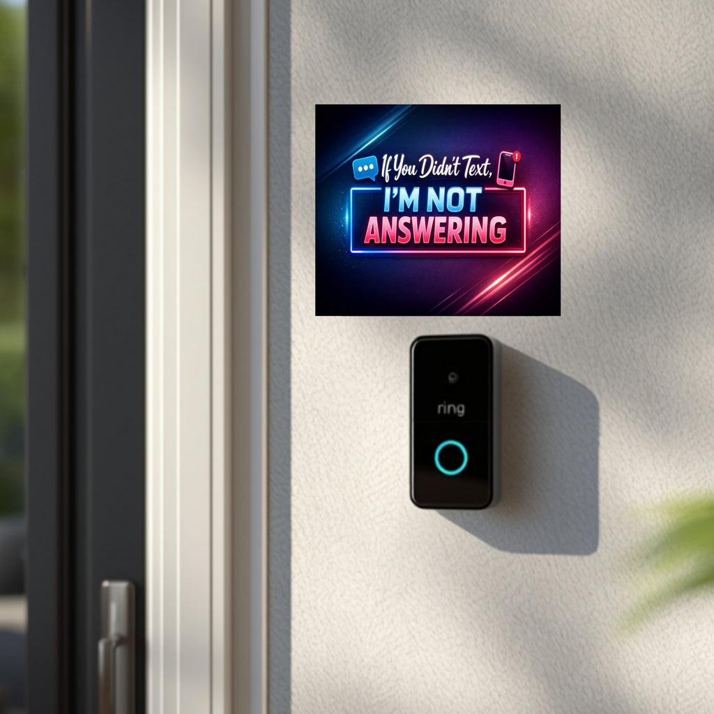No Text, No Answer” Door Sign – Modern Funny Entryway Decor | Do Not Disturb Home Sign