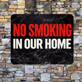 No Smoking In Our Home Sign – Family Home No Smoking Wall Decor, House Rules Sign, Laminated Door Sign 6x9in 19x13in
