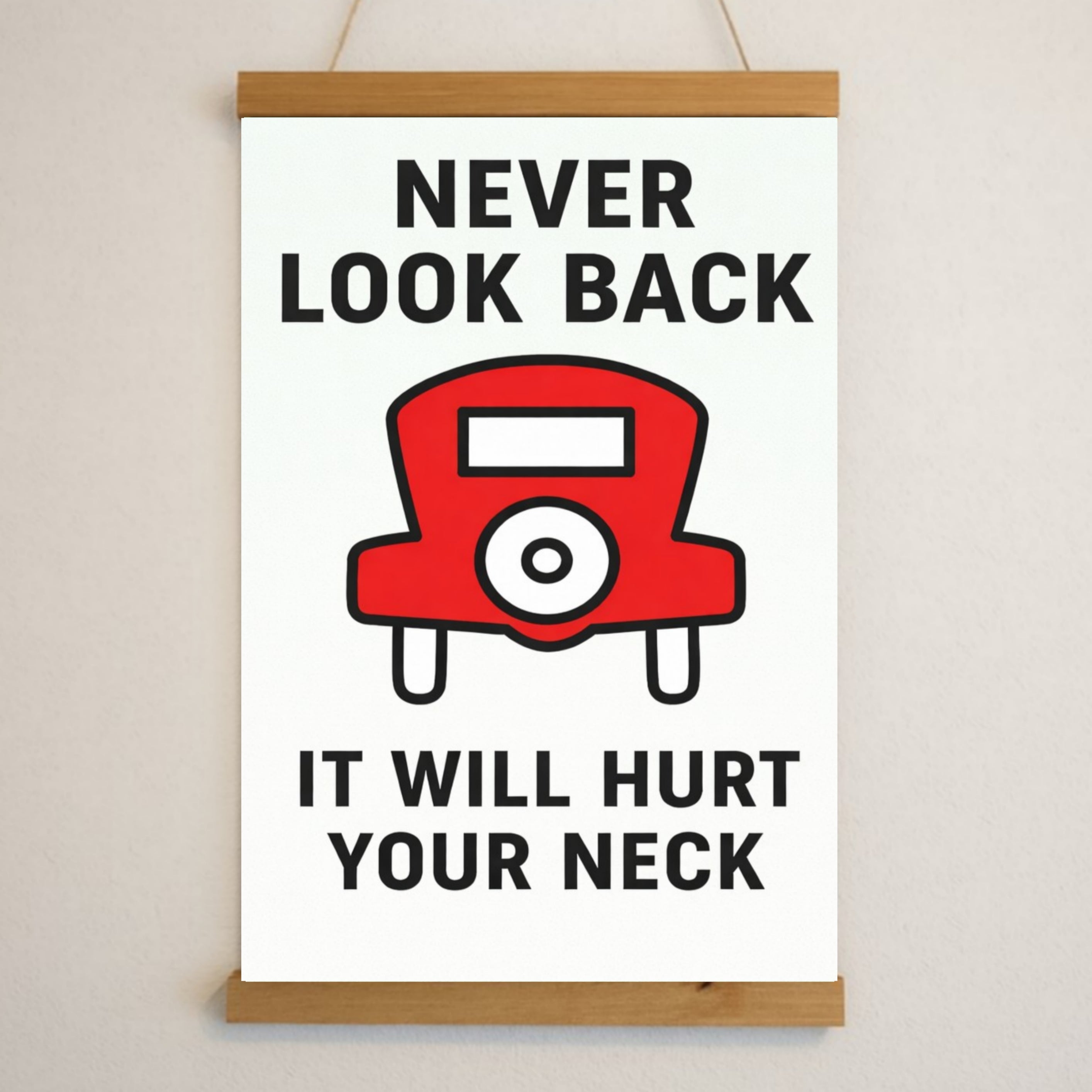 Never Look Back Motivational Monopoly Print – Success Mindset Wall Art 13x19in Laminated or Framed