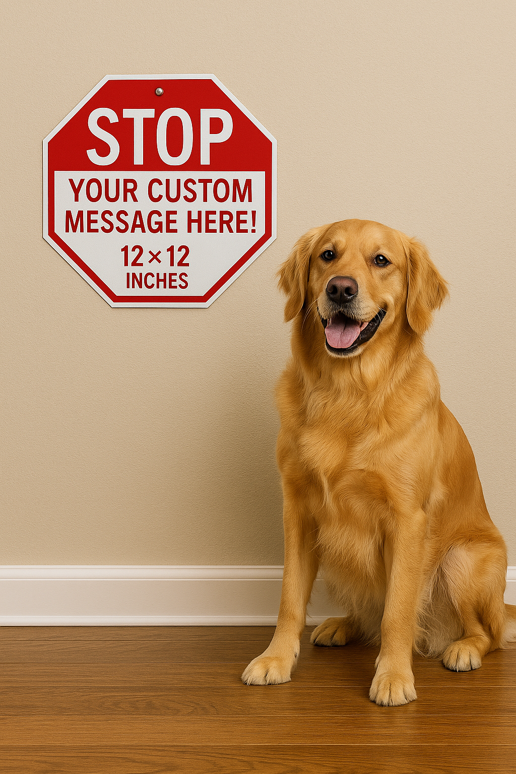 Custom Stop Sign – Personalized Warning Sign | Add Your Own Message | 12x12 Custom Property Sign