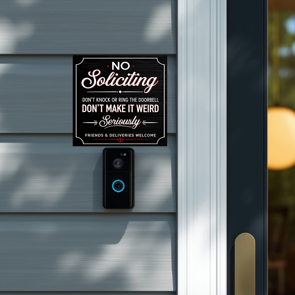 Modern No Soliciting Door Sign Funny Stylish Home Decor Front Door Statement Sign 6X9IN