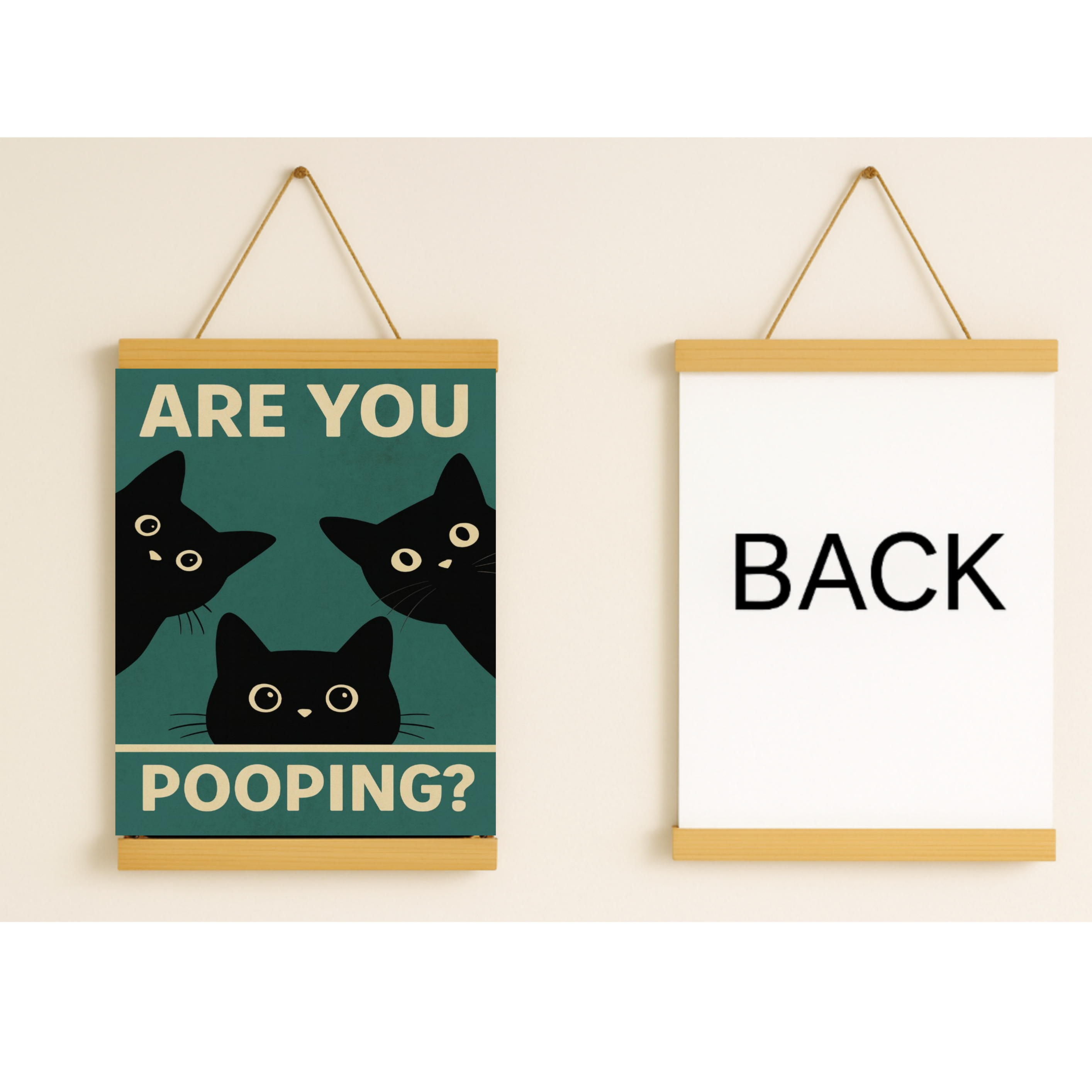 Are You Pooping? Funny Cat Bathroom Sign – Humor Wall Decor for Restroom or Guest Bathroom 13x19in