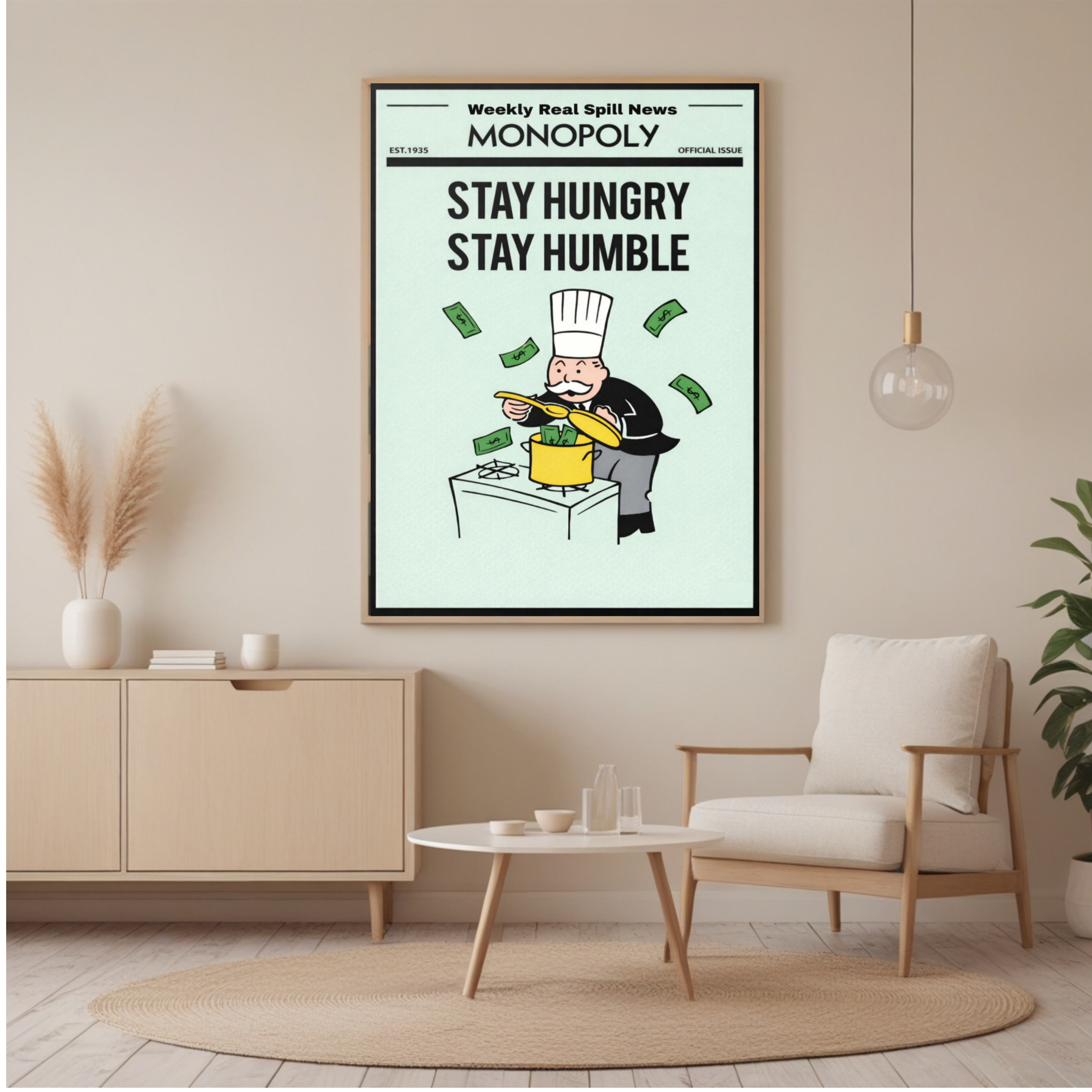 Stay Hungry Stay Humble Motivational Poster – 13x19 Laminated Success Mindset Wall Art