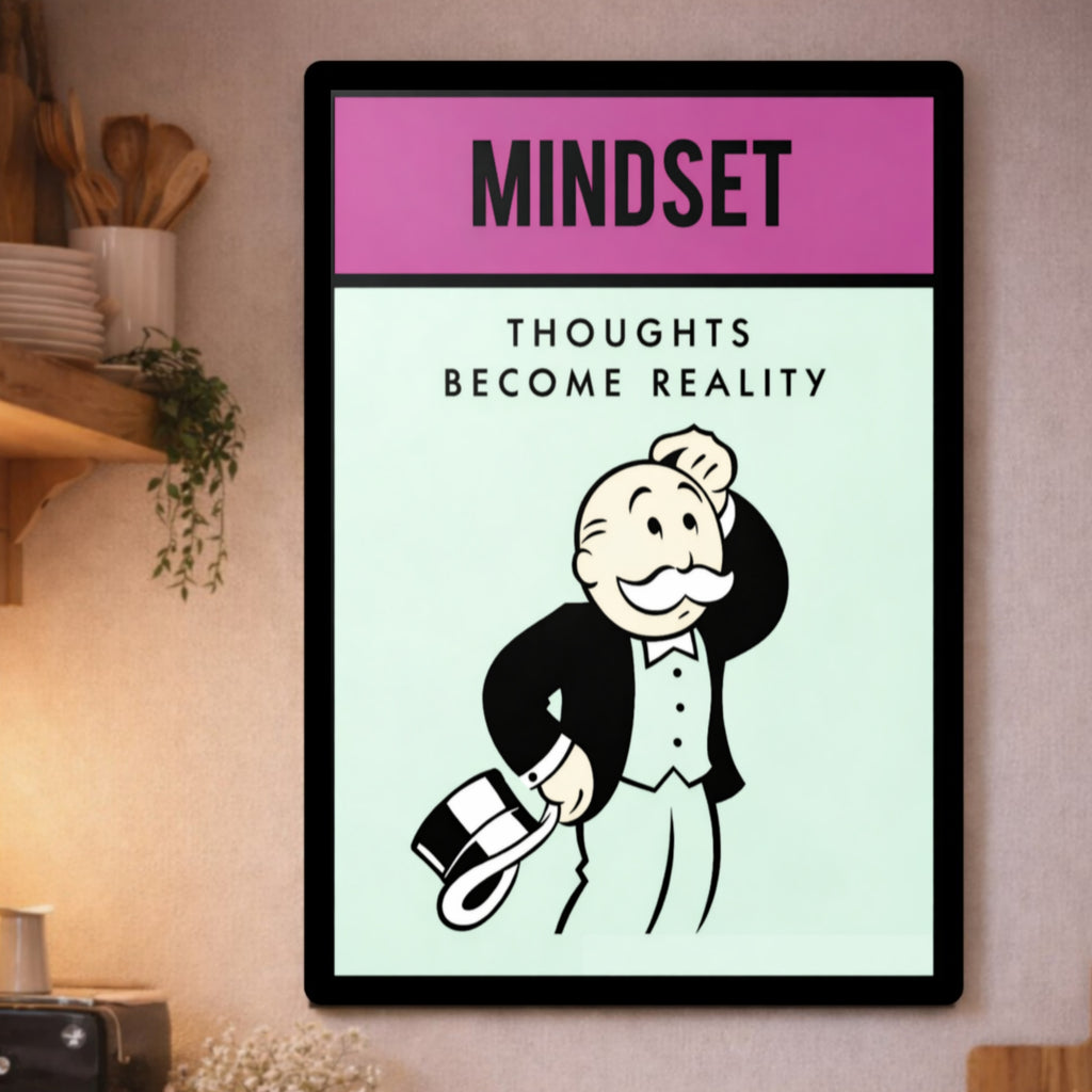 Mindset Wall Art Thoughts Become Reality Motivational Poster 13x19 Laminated Success Mindset Decor Inspirational Office Wall Art
