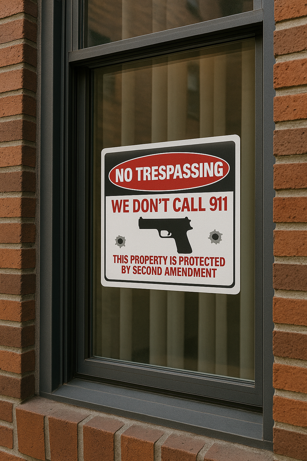 No Trespassing Sign – Property Protected by Second Amendment | 19x13 Security Warning Sign