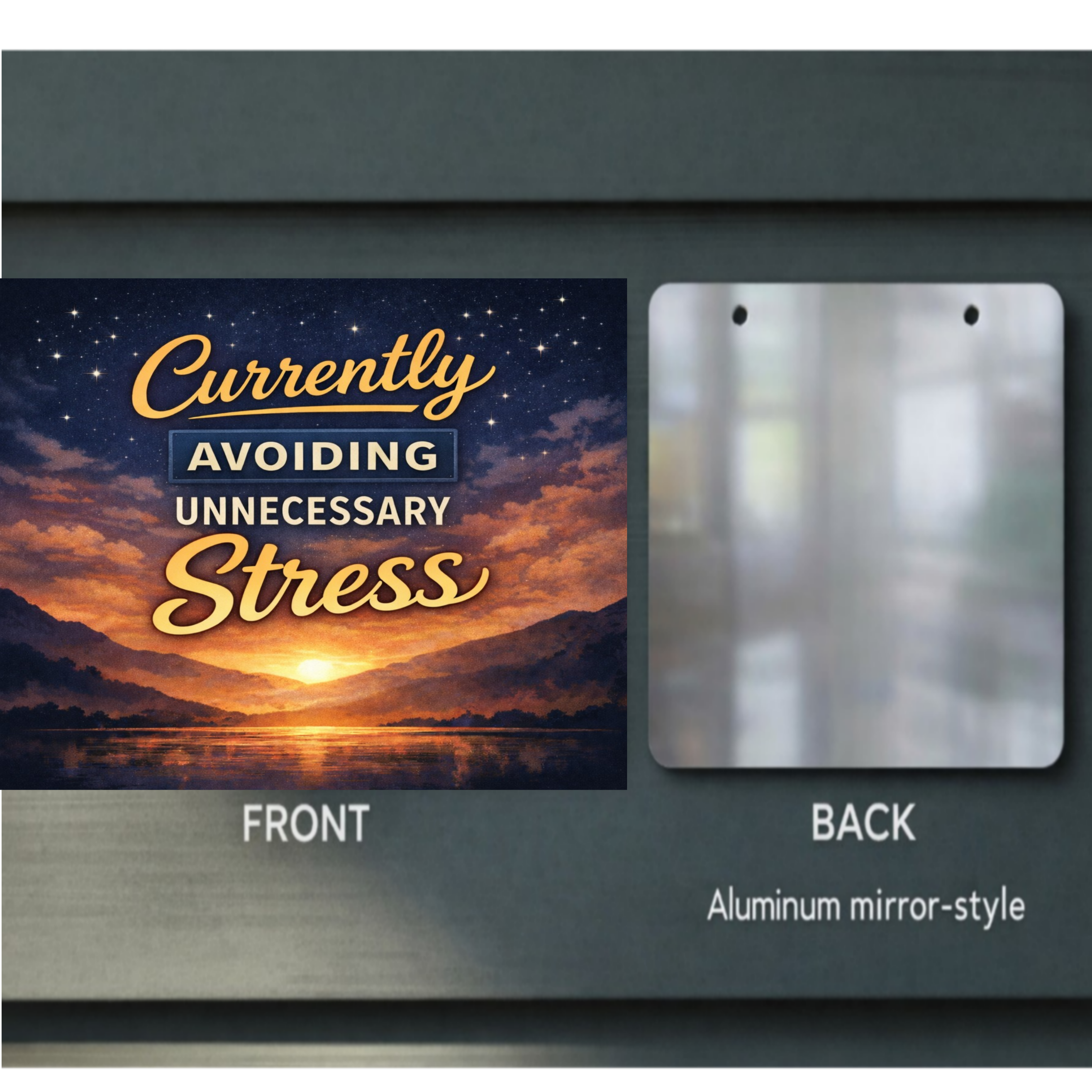 Currently Avoiding Unnecessary Stress Wall Art – Calm Aesthetic Home Decor | Peaceful Lifestyle Sign