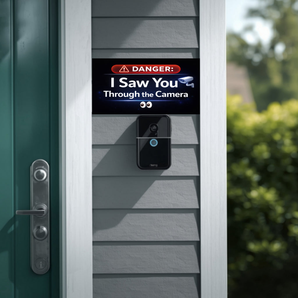 Security Camera Warning Sign I Saw You Through The Camera Modern Door Sign Home Protection Decor
