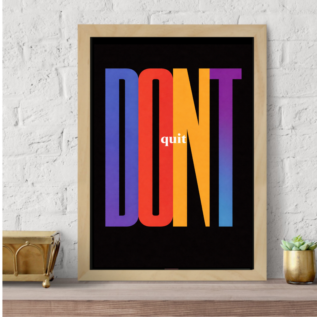Never Settle Stay Focused Don’t Quit Wall Art Set Colorful Motivational Typography Prints 13x19 Laminated