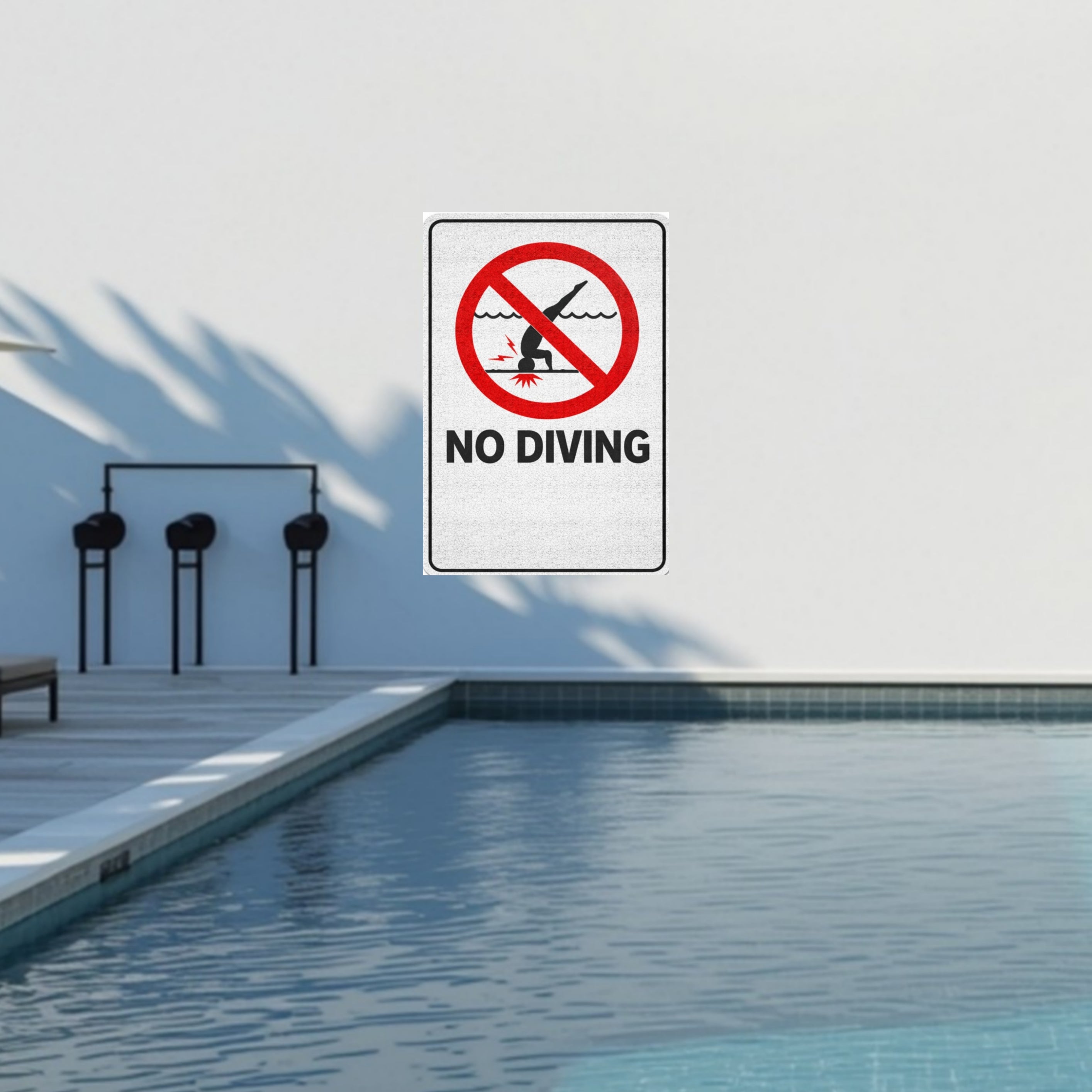 No Diving Pool Sign Safety Warning Poster 13x19 Laminated Pool Area Sign Outdoor Pool Rules Decor