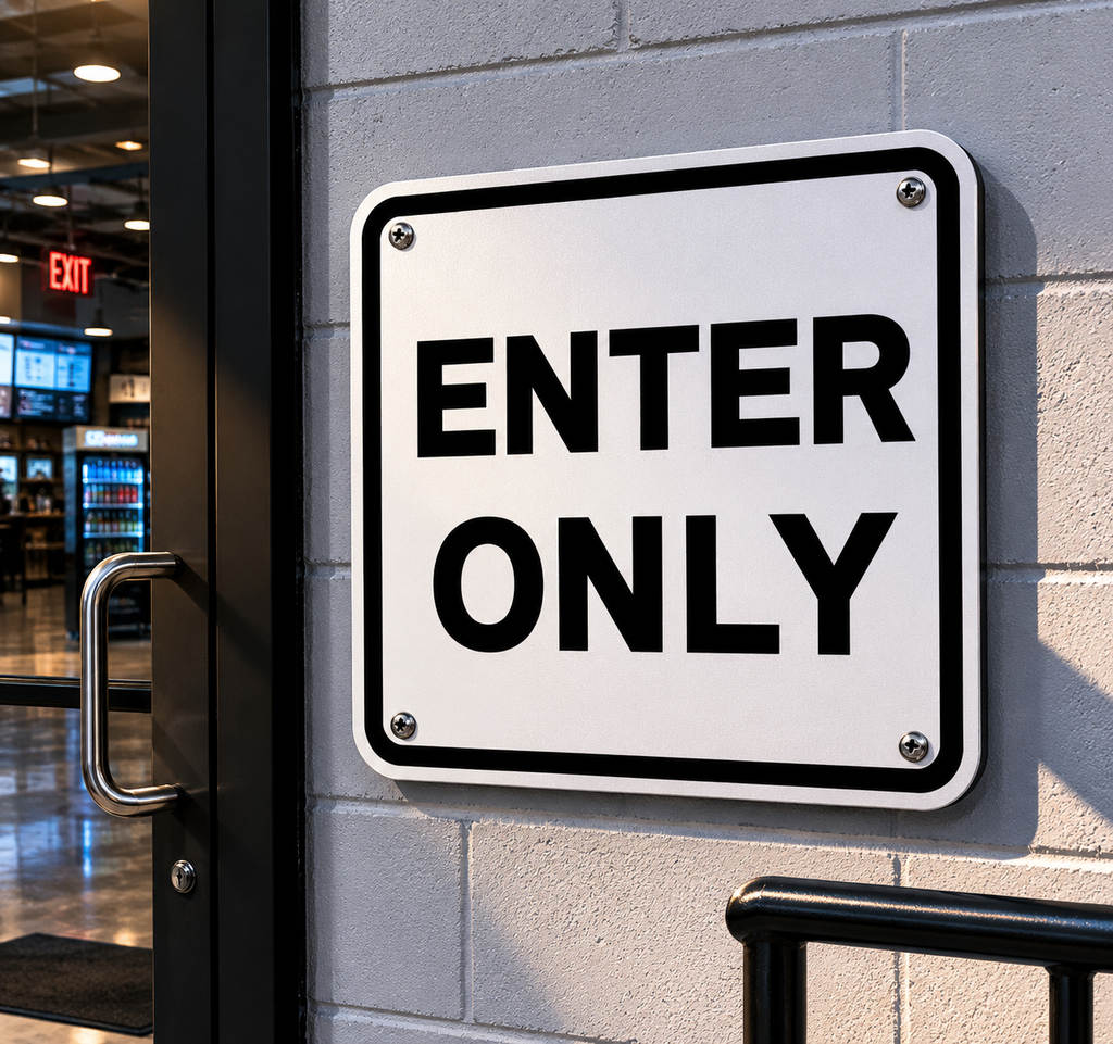 Exit Enter Signs Set | 12x12 Laminated Business Signs | Modern Office Decor | Glossy Wall Signs