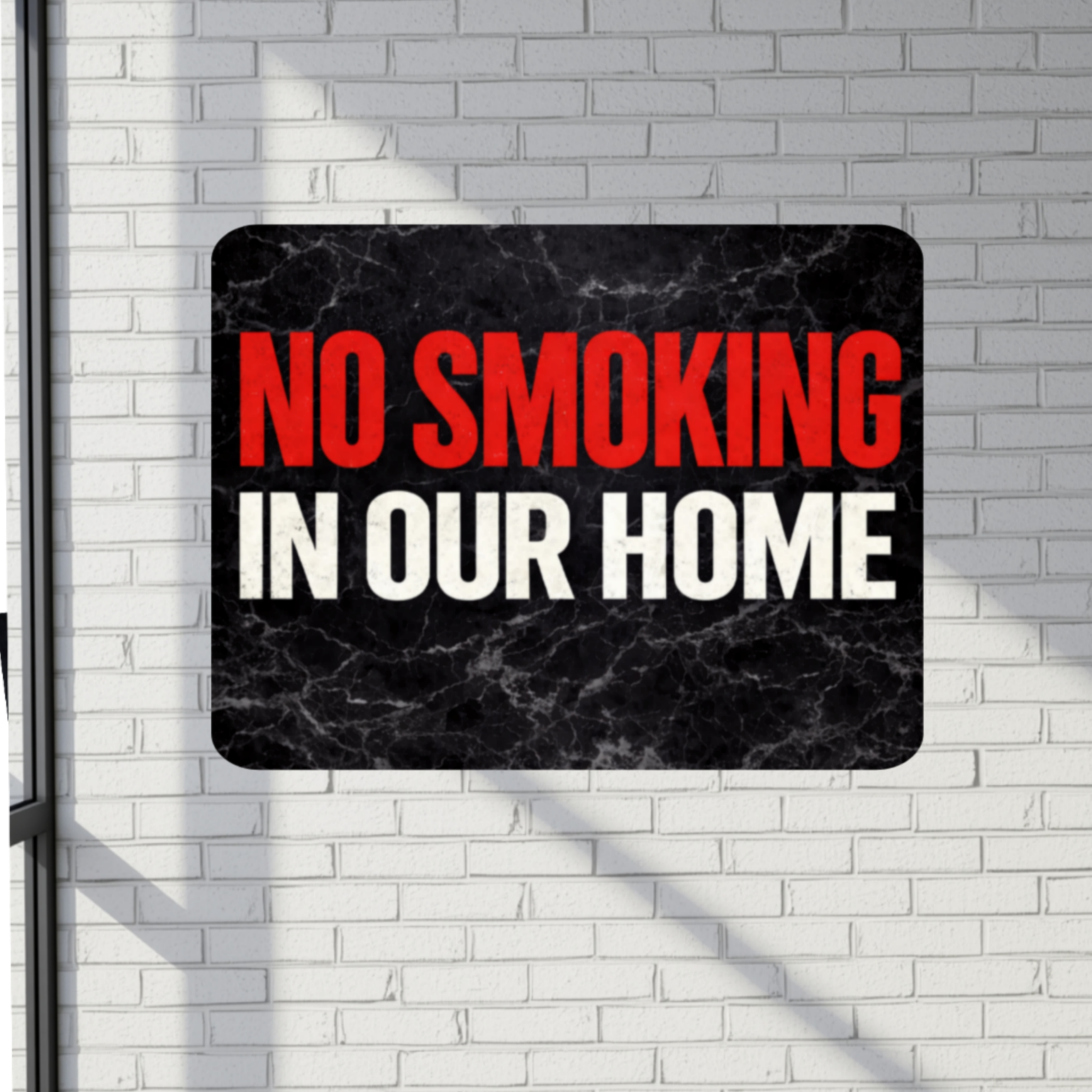 No Smoking In Our Home Sign – Family Home No Smoking Wall Decor, House Rules Sign, Laminated Door Sign 6x9in 19x13in