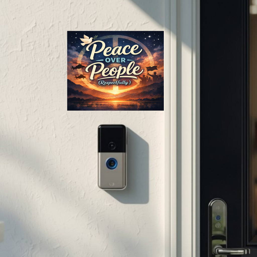 Peace Over People Wall Art (Respectfully) – Motivational Statement Decor | Aluminum Backing Sign