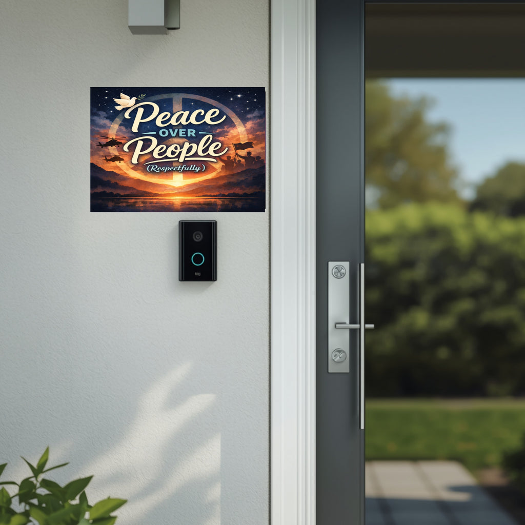 Peace Over People Wall Art (Respectfully) – Motivational Statement Decor | Aluminum Backing Sign