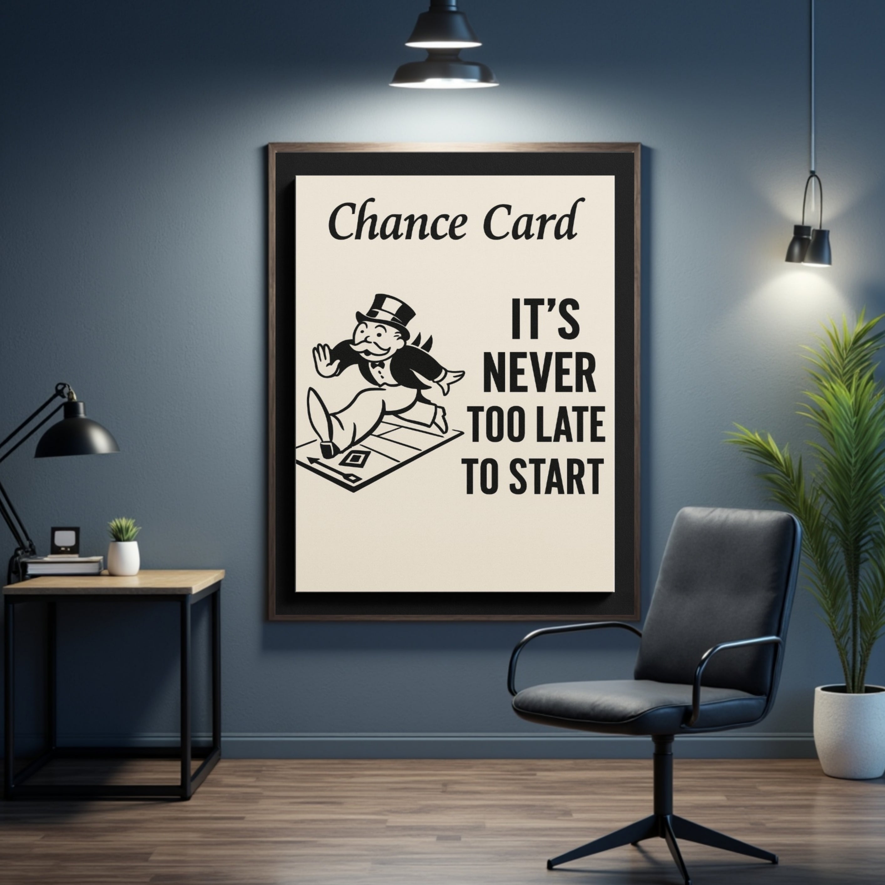 It's Never Too Late to Start Motivational Poster – Inspirational Wall Art | 13x19 Laminated Print