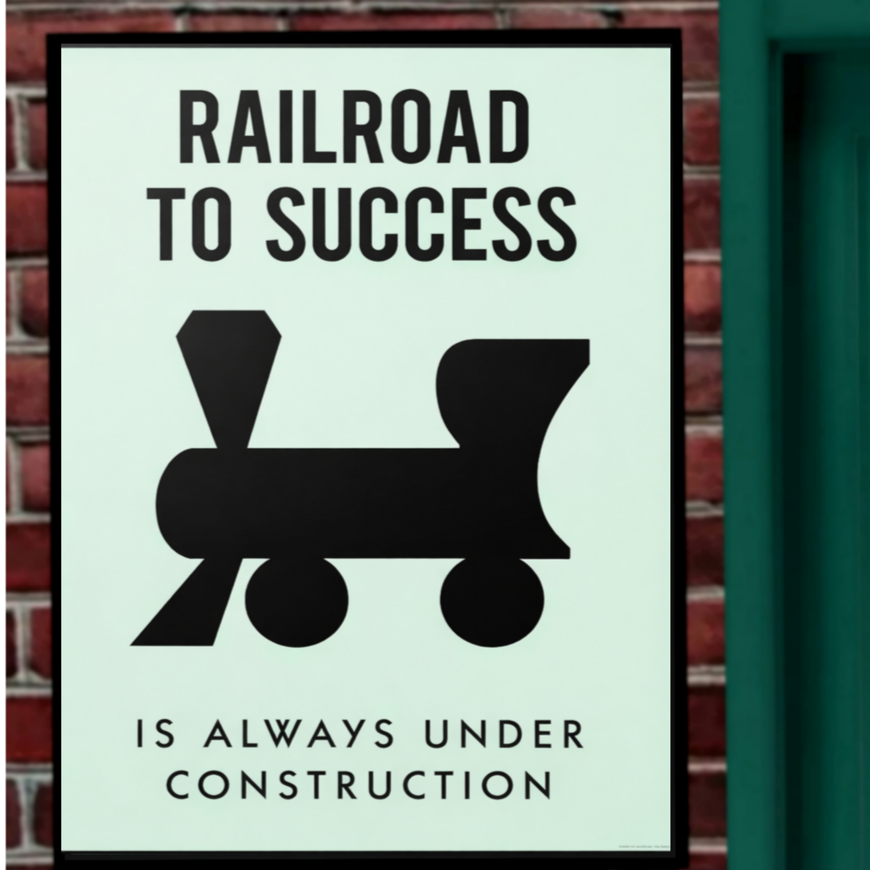 Railroad to Success Wall Art – Entrepreneur Motivation 13x19in Laminated or Framed| Business Mindset Decor