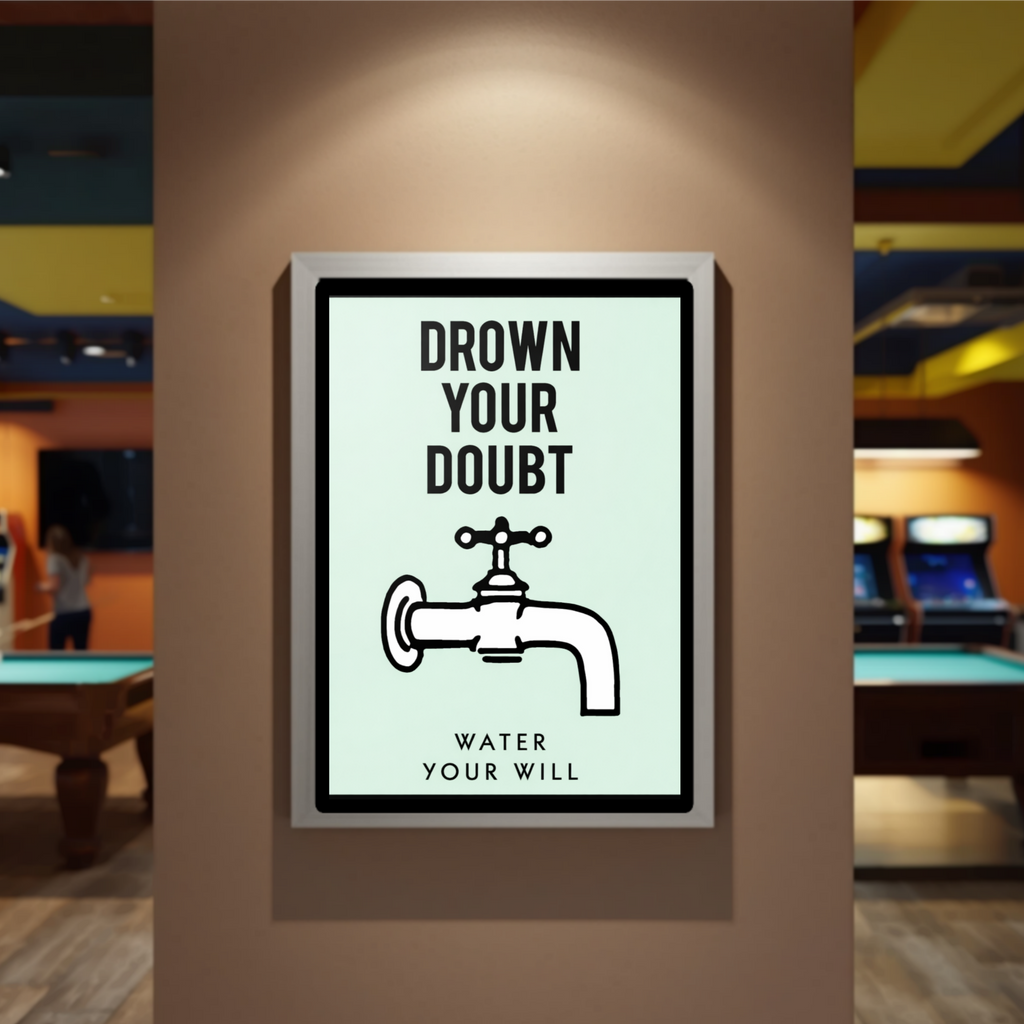 Drown Your Doubt Wall Art – Motivational Success 13x19in Laminated Print| Entrepreneur Mindset Decor | Office Inspiration Sign