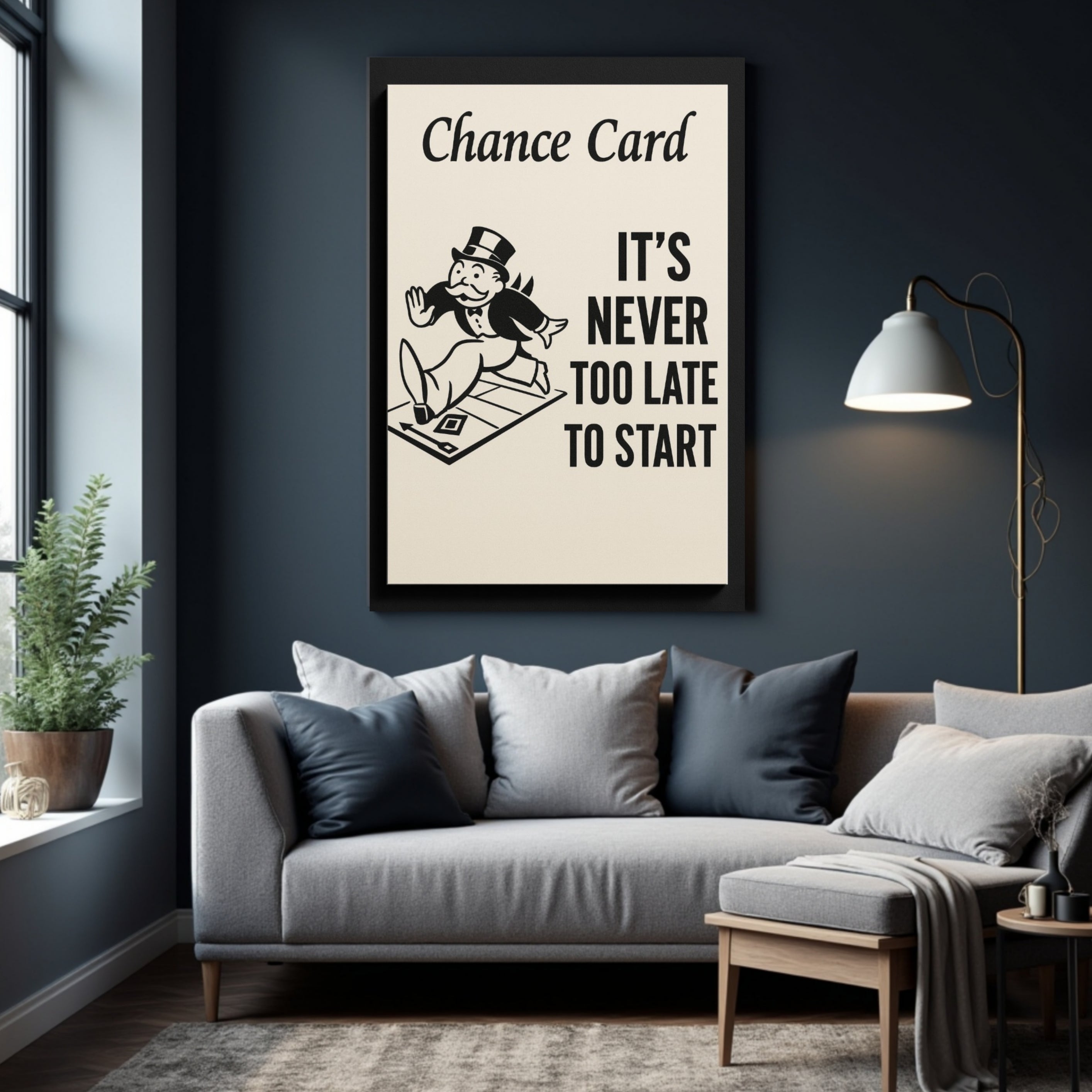 It's Never Too Late to Start Motivational Poster – Inspirational Wall Art | 13x19 Laminated Print
