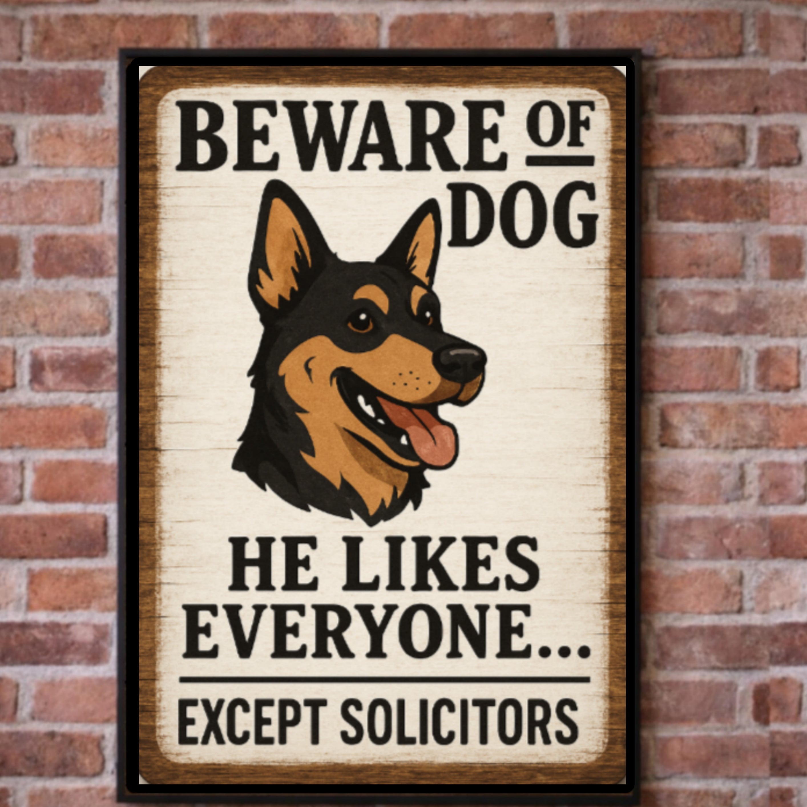 Beware of Dog No Soliciting Sign – Funny Door Warning Sign for Home 13x19in