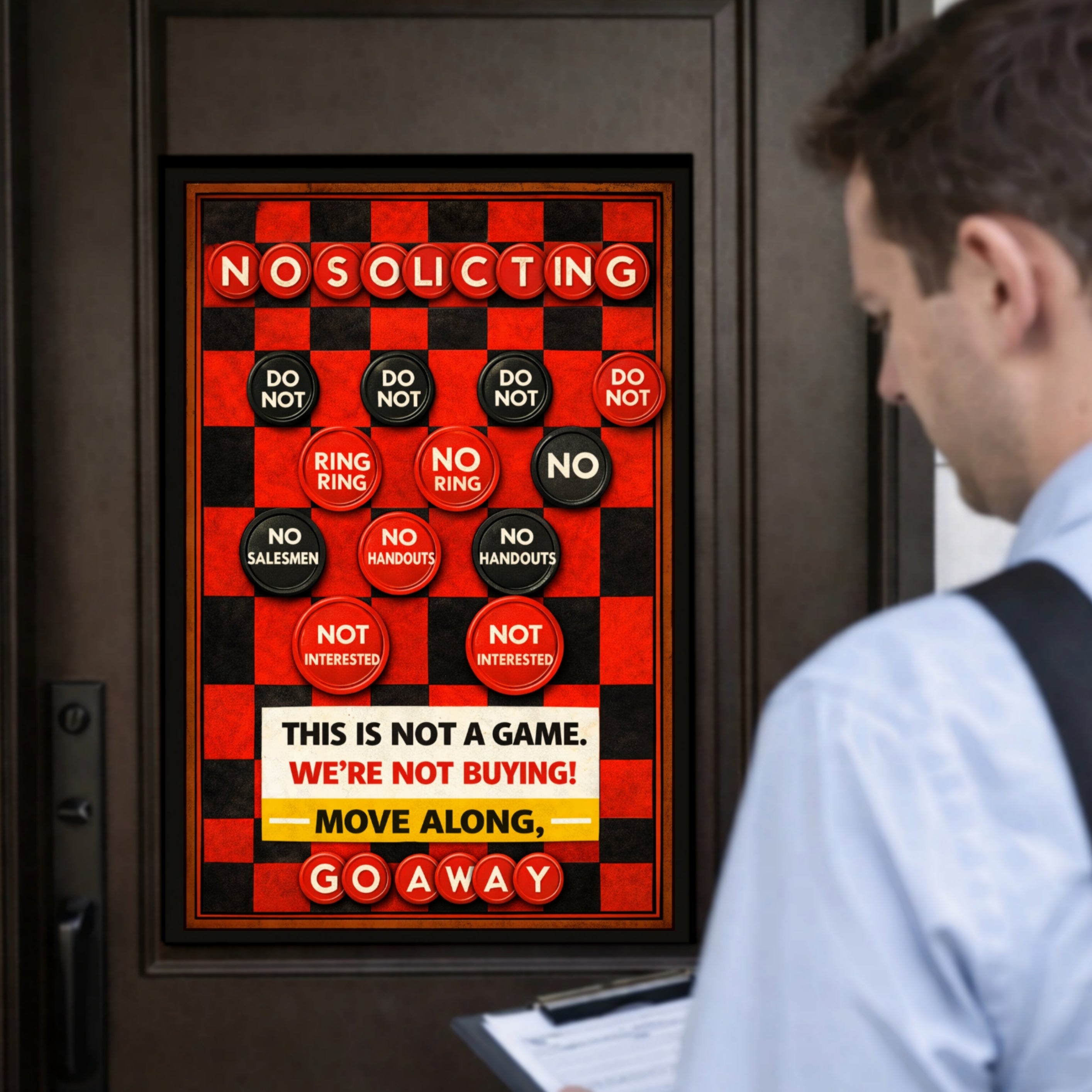 No Trespassing Chess Sign Keep Out Or Pay The Price 13x19 Laminated Warning Sign Unique Strategy Design Home Security Decor