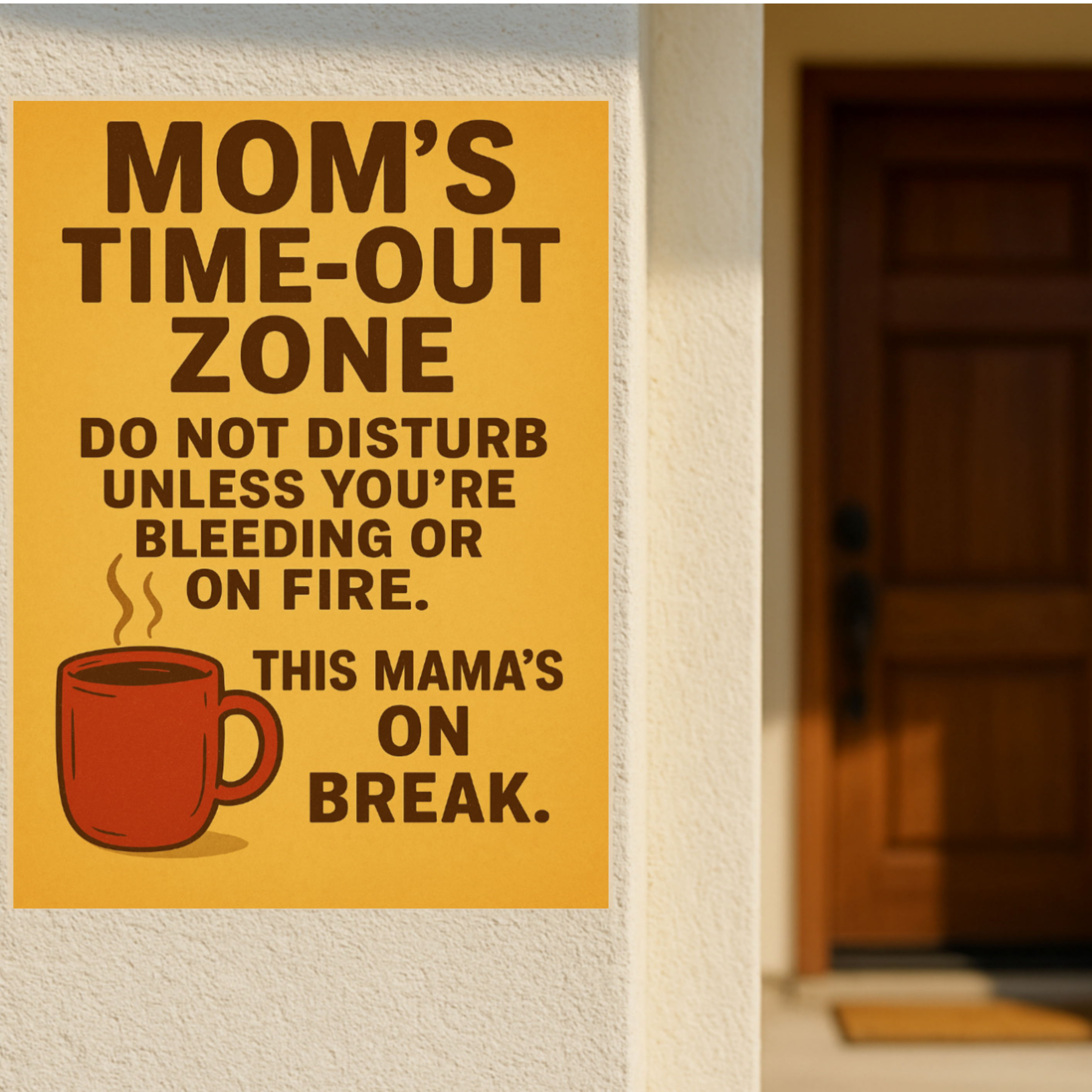 Mom's Time-Out Zone Sign | 13x19 Laminated Print | Funny Mom Wall Decor | Weather Resistant Home Sign | Gift for Moms