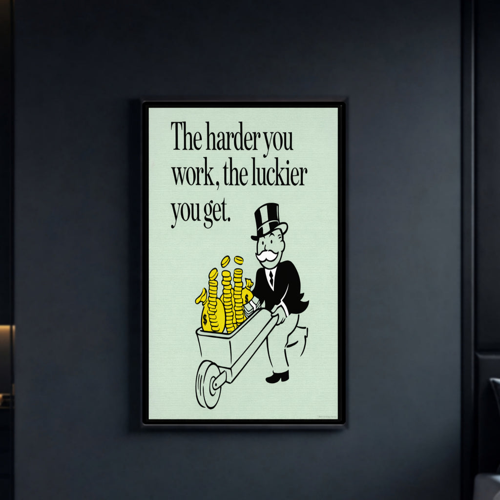 The Harder You Work The Luckier You Get Poster – 13x19 Laminated Motivational Wall Art
