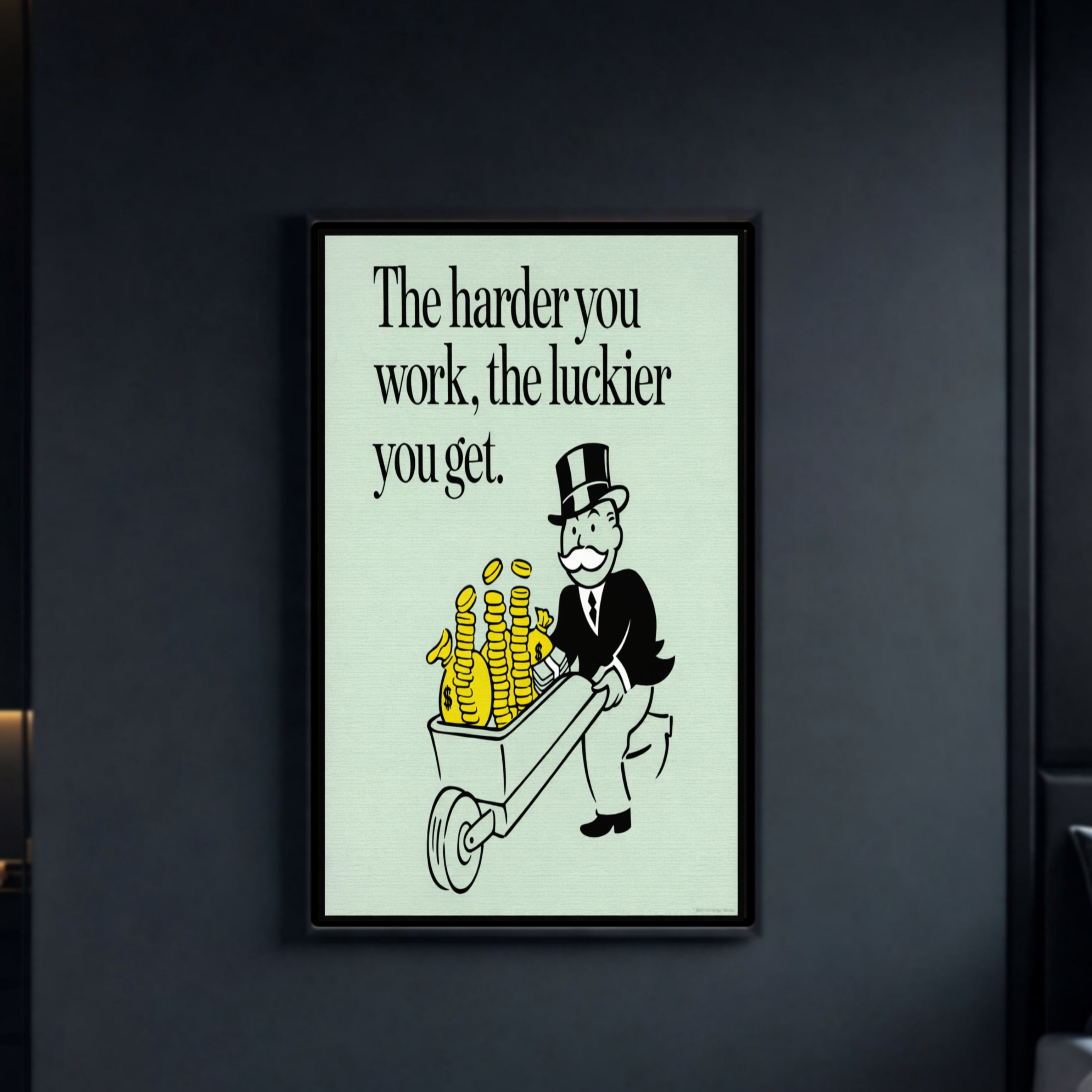 The Harder You Work The Luckier You Get Poster – 13x19 Laminated Motivational Wall Art