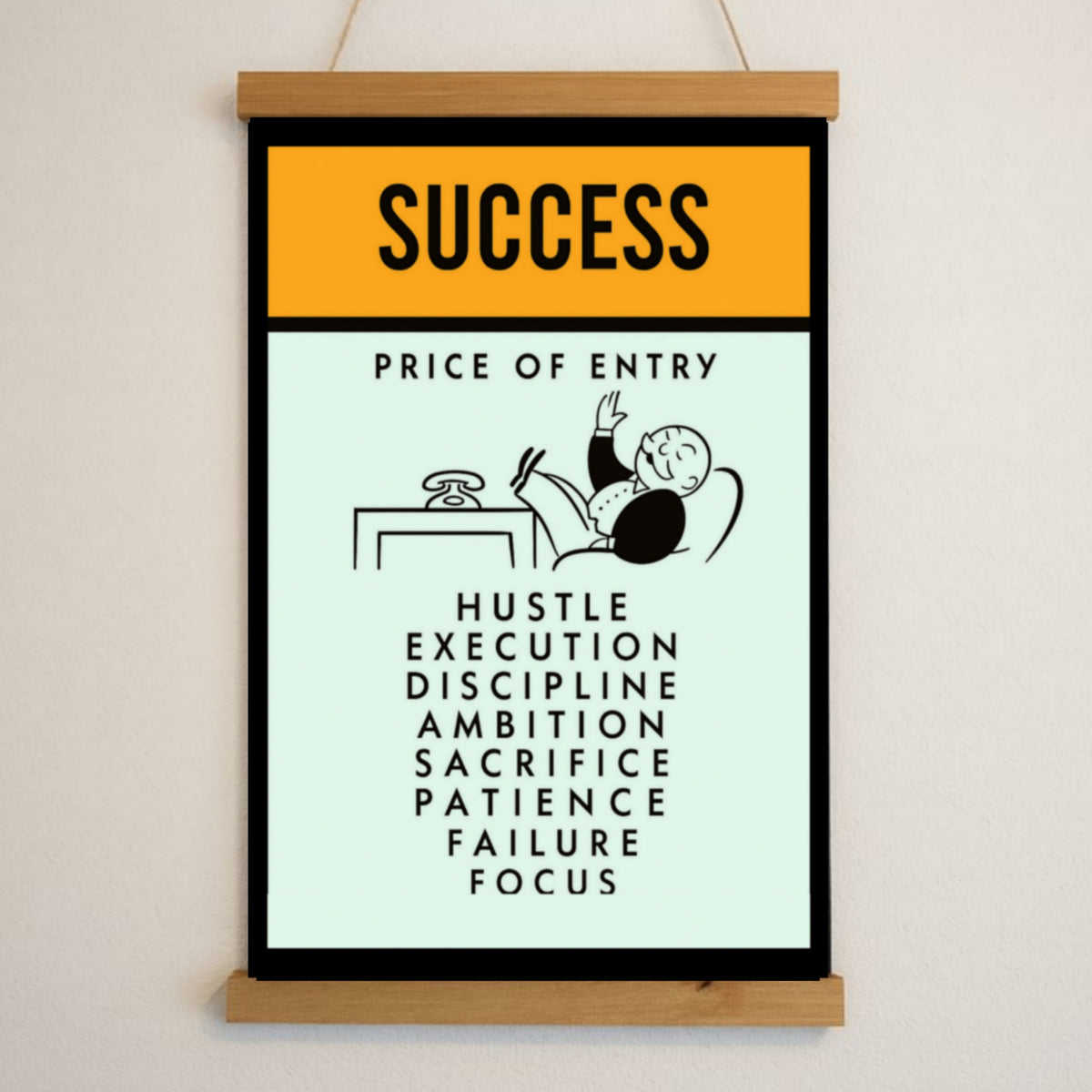 Success Poster – Price of Entry Motivational Wall Art | Hustle Discipline Focus Decor 13x19in