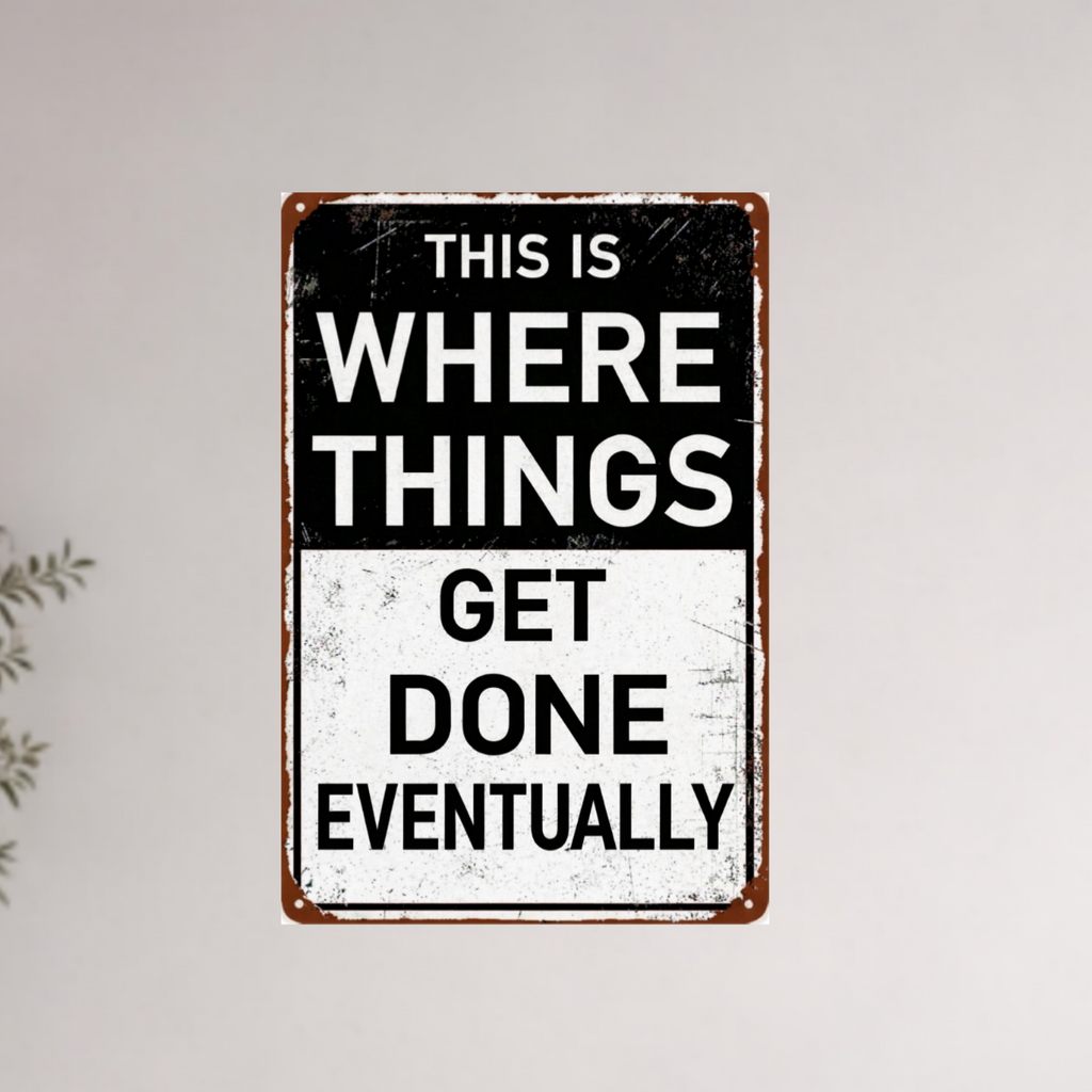 This Is Where Things Get Done Sign 13x19 – Motivational Wall Art, Hustle Mindset Sign, Office Garage Decor, Laminated Sign