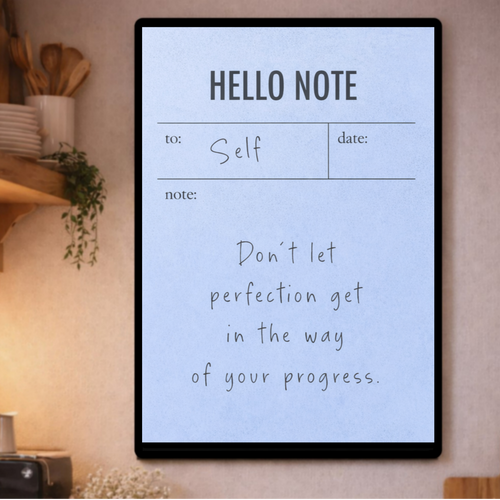 Don’t Let Perfection Stop Progress Wall Art – Motivational Quote Laminated Print| Productivity Office Decor