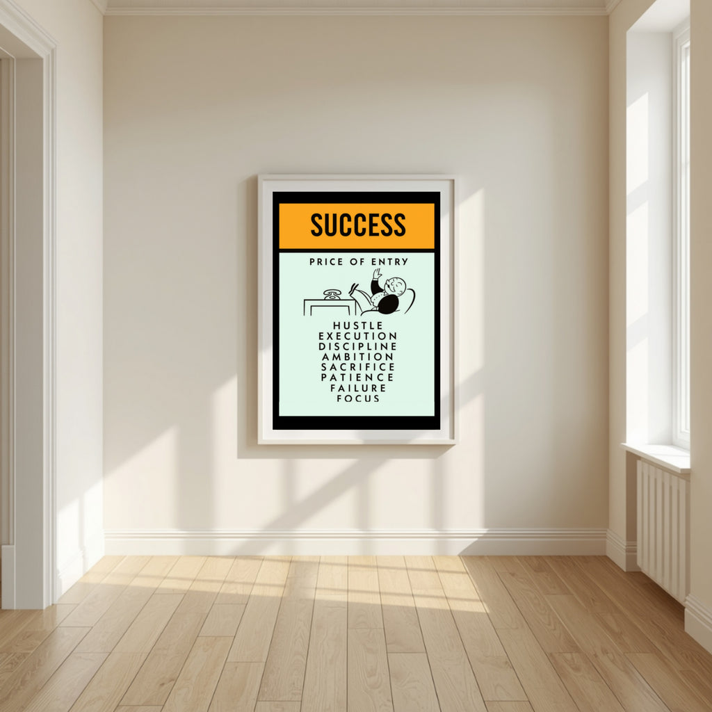 Success Poster – Price of Entry Motivational Wall Art | Hustle Discipline Focus Decor 13x19in
