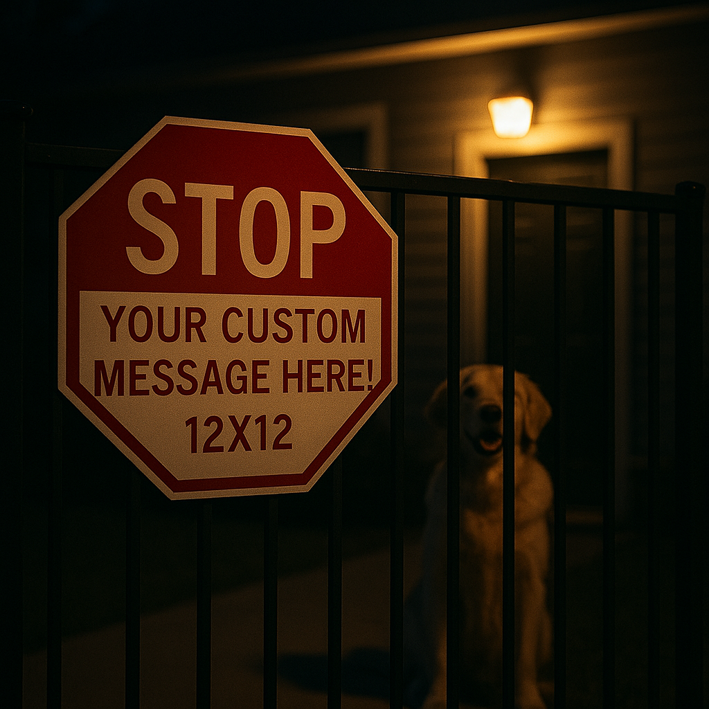 Custom Stop Sign – Personalized Warning Sign | Add Your Own Message | 12x12 Custom Property Sign
