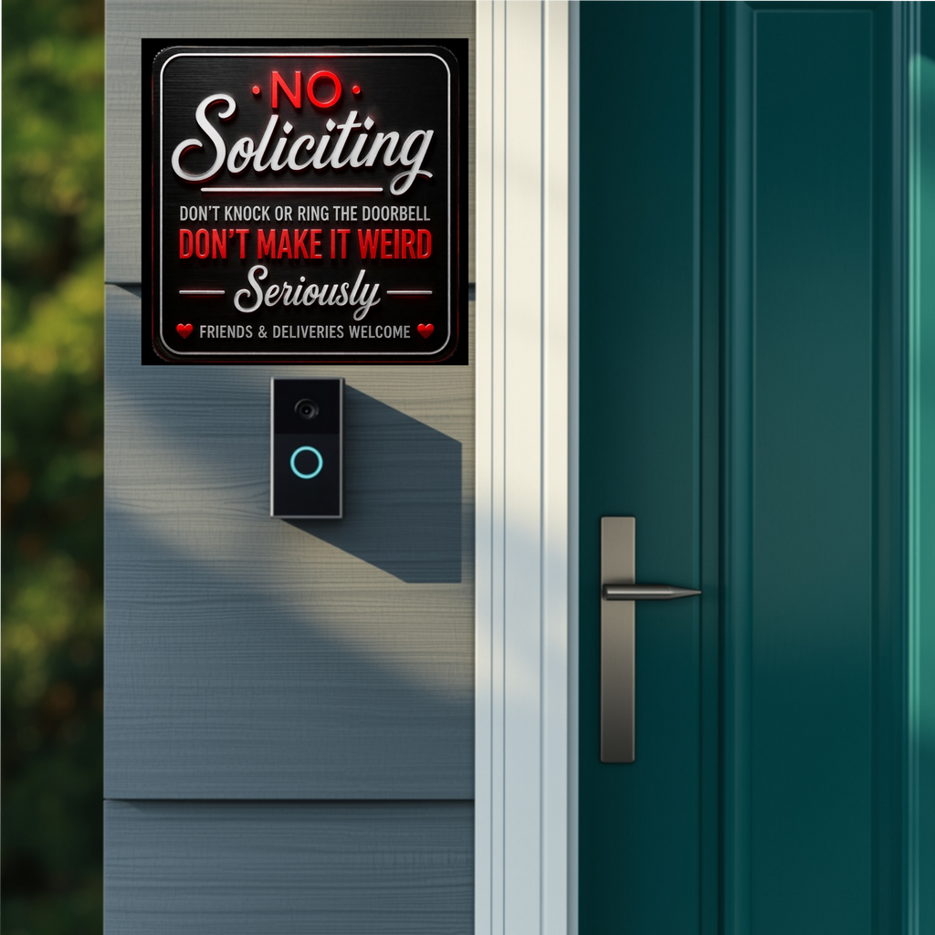 No Soliciting Don’t Make It Weird Funny Door Sign Modern Home Decor Statement Piece, 6x9in